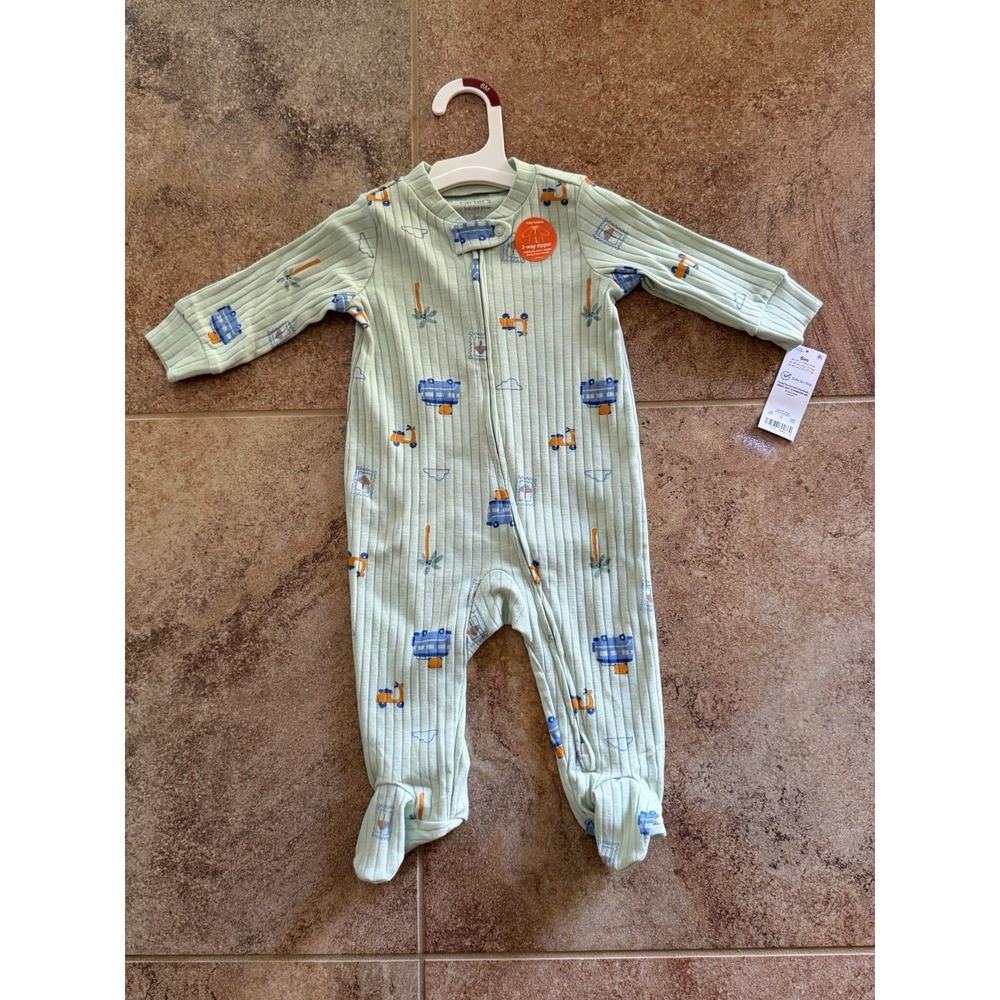 NEW Carter's Just One You Baby Boys' Transportation Sleep N' Play ~ Green 6M NWT